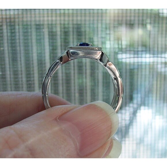 STAINLESS STEEL Synthetic Montana CZ Watch Band Style Band Men's Ring - Picture 6 of 15